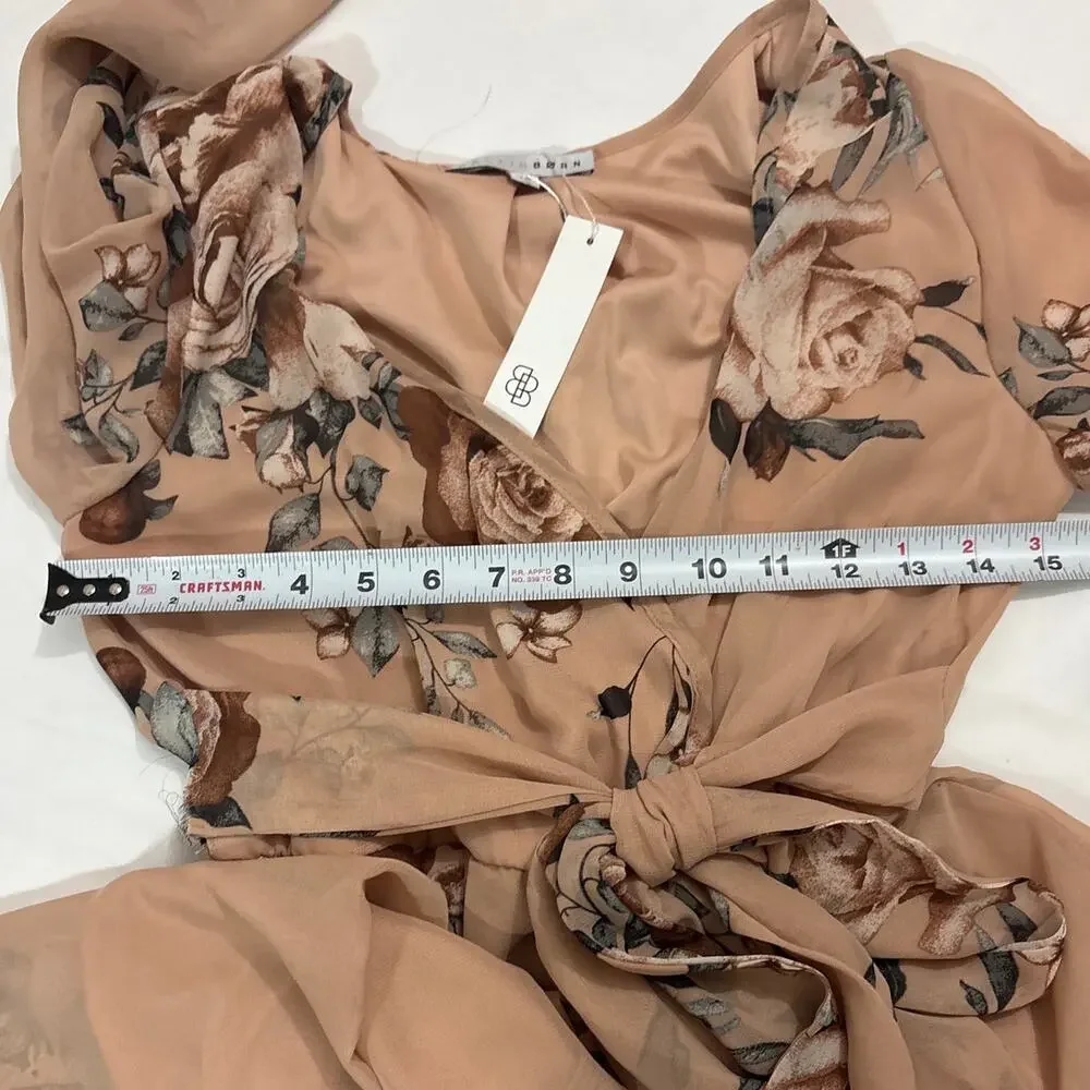 NWT Baltic Born Womens XS Lydia Maxi Long Dress Floral Blush Pink Wedding Guest - Picture 12 of 12